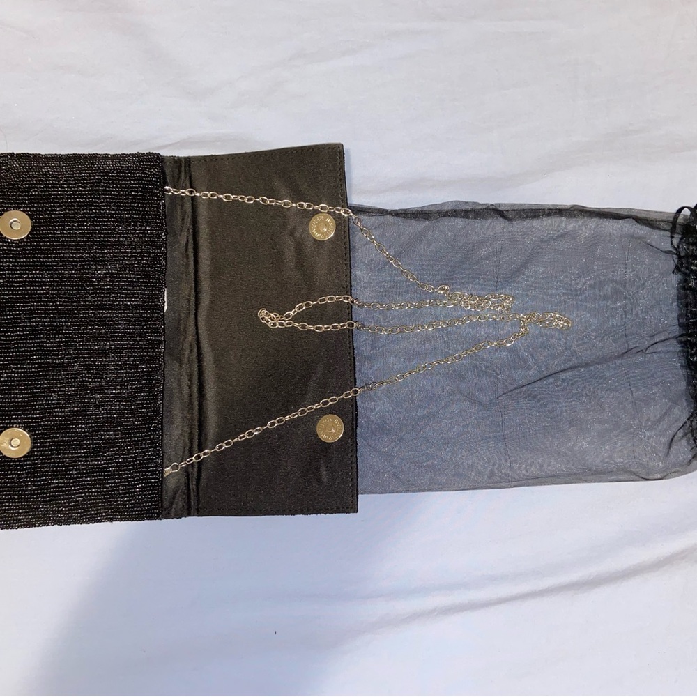 NEW GG Butterfly Clutch Crossbody chain strap Black Beaded Clutch Pink Design - Picture 3 of 4